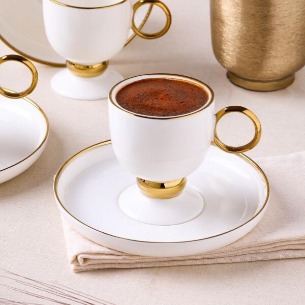 ARYILDIZ MARGAUX GOLD 12 PARÇA 6 KİŞİLİK KAHVE FİNCAN TAKIMI 90 ML