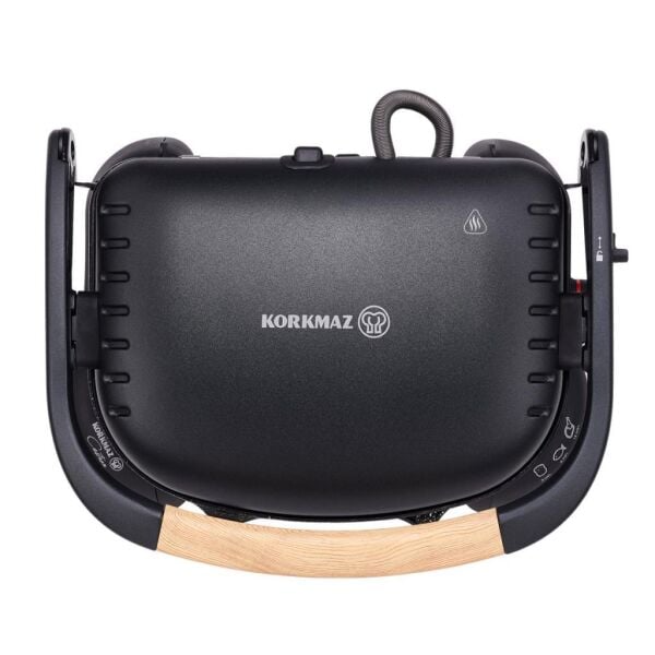 KORKMAZ A324-14 CASTRON TOST MAKİNESİ SİYAH/AHŞAP