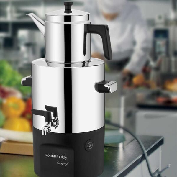 KORKMAZ ÇAYŞEF SEMAVER INOX/PARLAK
