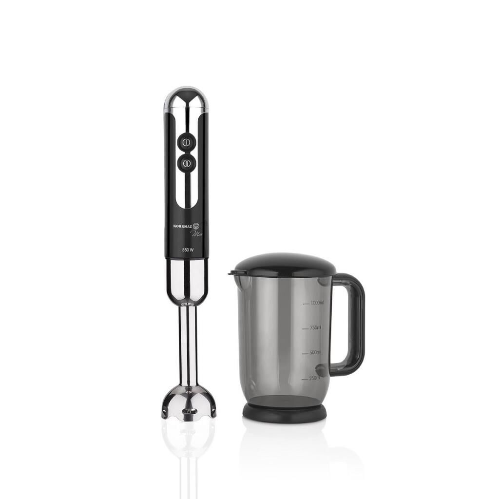 KORKMAZ MİA DUO BLENDER SET SİYAH/KROM