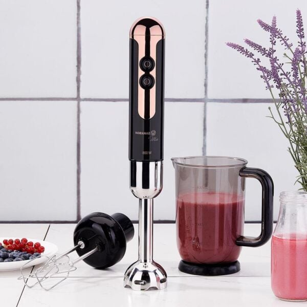 KORKMAZ MİA MEGA DELUXE BLENDER SET SİYAH/ROSEGOLD