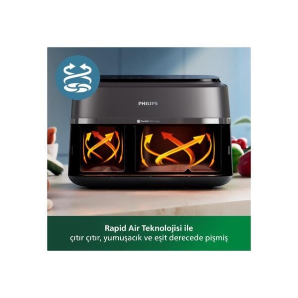 PHİLİPS NA-350/00 ÇİFT HAZNELİ AİRFRYER