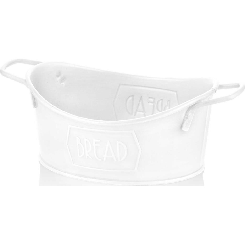 THE MİA GALVANİZ EKMEK SERVİSİ 23x14 CM BEYAZ