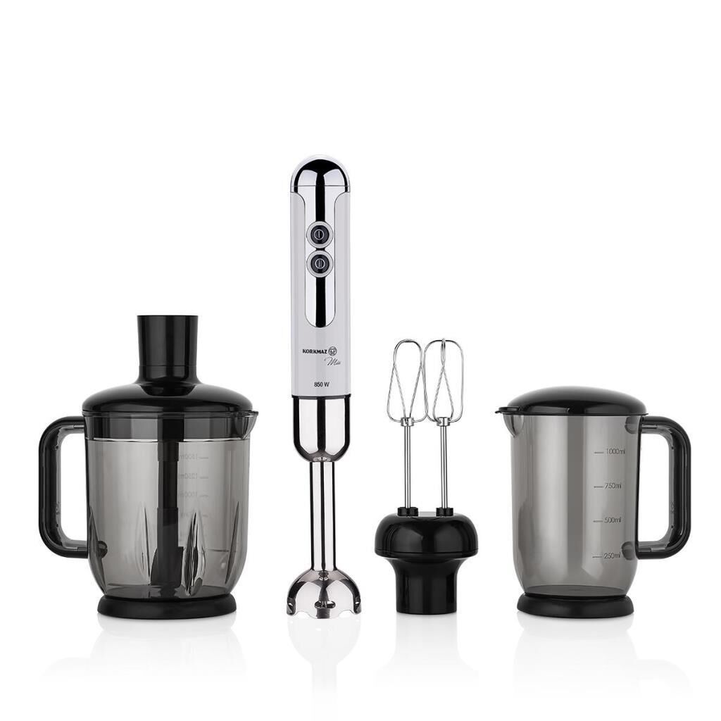 KORKMAZ A447-14 MİA MEGA DELUXE BLENDER SET VANİLYA/KROM