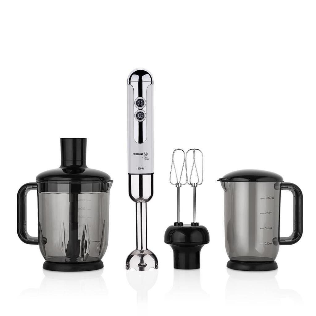 KORKMAZ A447-14 MİA MEGA DELUXE BLENDER SET VANİLYA/KROM