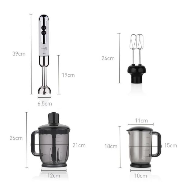 KORKMAZ A447-14 MİA MEGA DELUXE BLENDER SET VANİLYA/KROM