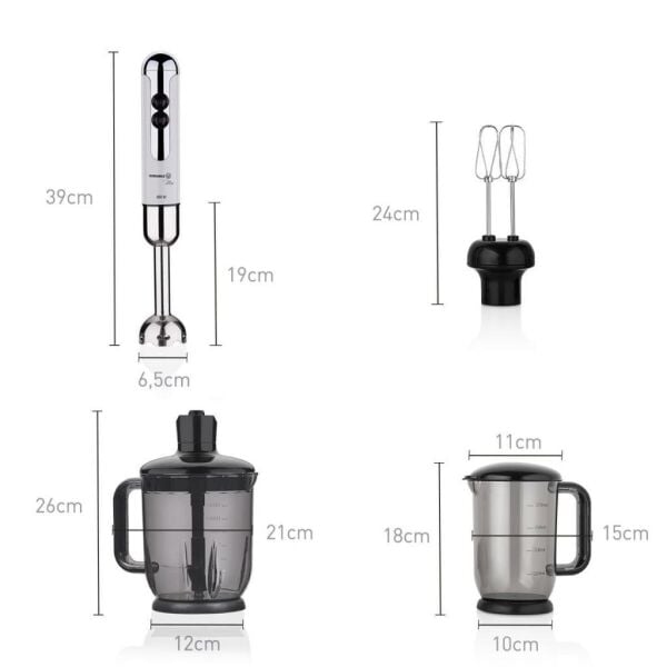 KORKMAZ A447-14 MİA MEGA DELUXE BLENDER SET VANİLYA/KROM
