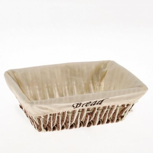 ÜN-EV 1522A ŞIK TASARIMLI KAHVERENGİ KREM DİKDÖRGEN HASIR EKMEK SEPETİ