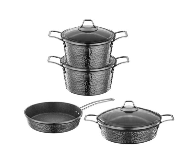 BRİONİ COPPER 7 PARÇA TENCERE SETİ PLATİN PL11101