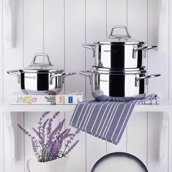 KORKMAZ A1650 PERLA JR. 6 PARÇA TENCERE SETİ