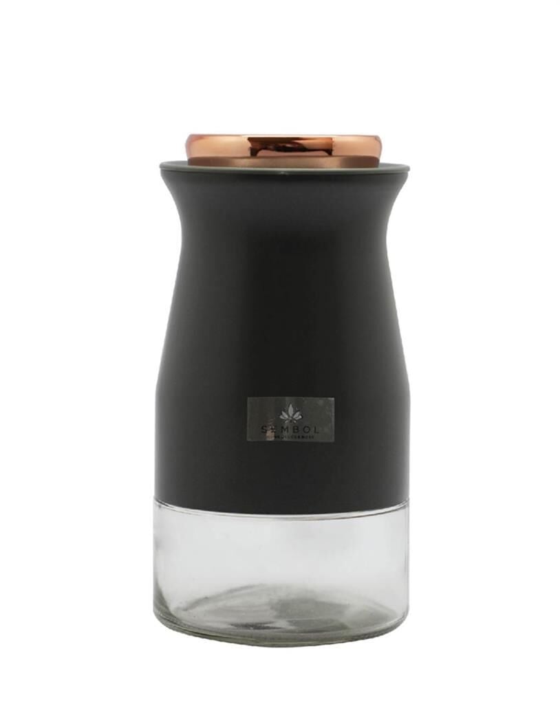 SEMBOL SİLİNDİR 20 CM KAVANOZ ANTRASİT-ROSE GOLD