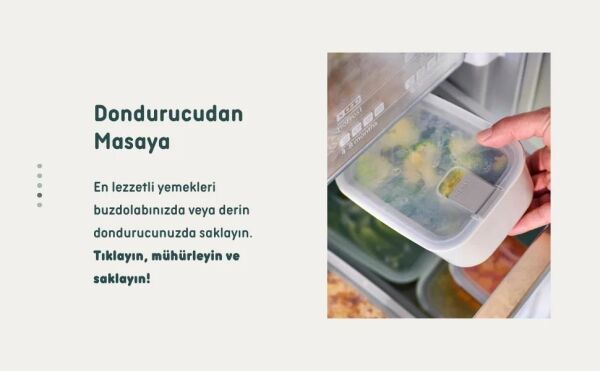MEPAL EASY CLIP DİKDÖRTGEN SAKLAMA KABI 450 ML YEŞİL