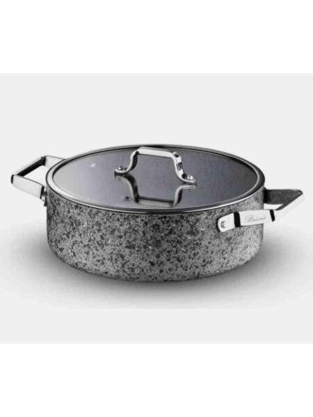 BRİONİ STONE AGE ÇİZİLMEZ YANMAZ YAPIŞMAZ İNDÜKSİYONLU 34 CM BASIK TENCERE